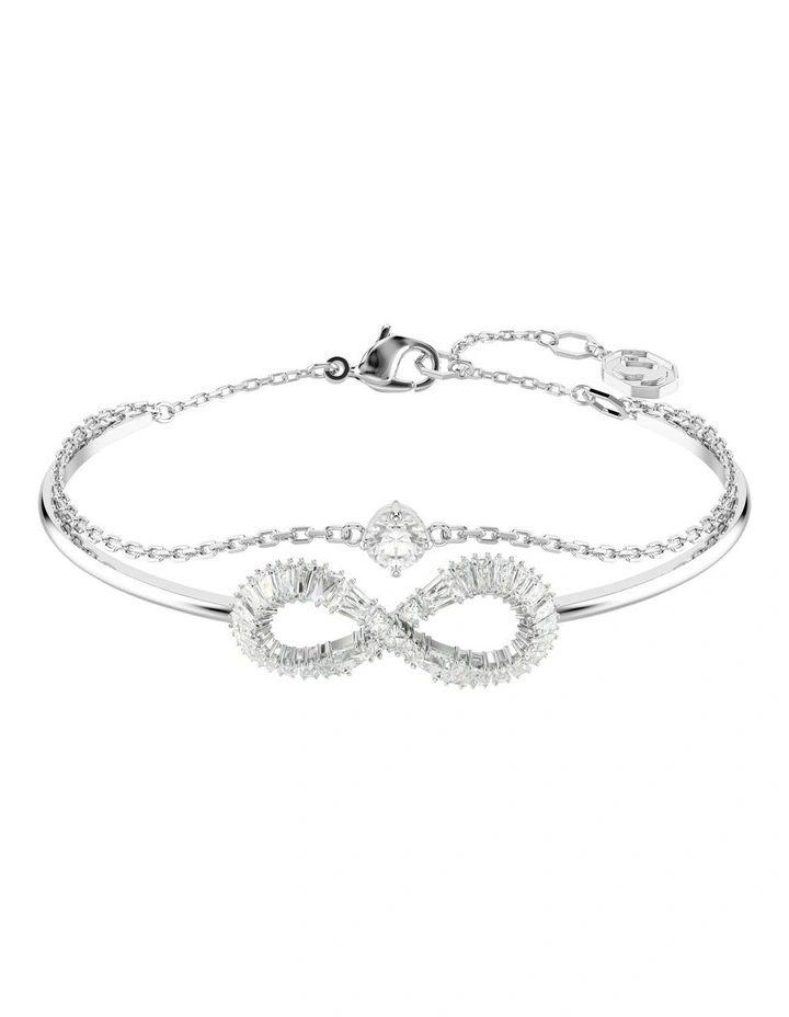 Hyperbola Bangle Infinity Rhodium Plated in White