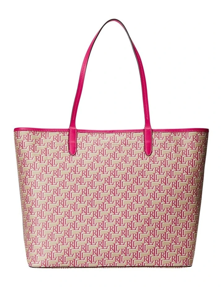 Collins Tote Bag Zip Top in Pink/Birch Tan