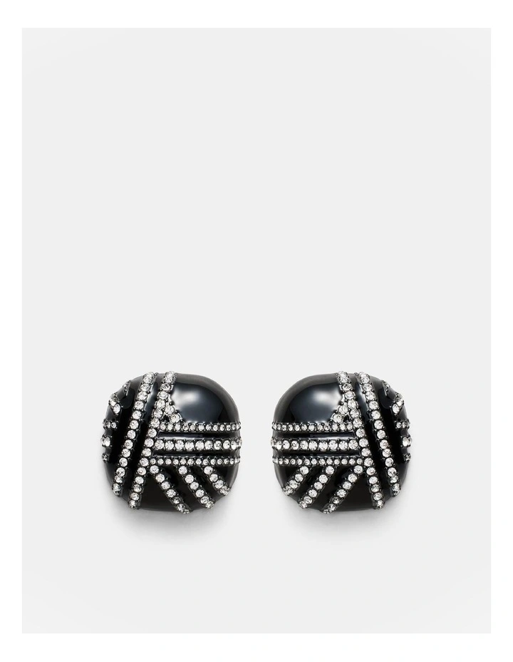 Coruscant Large Stud Earrings in Black White