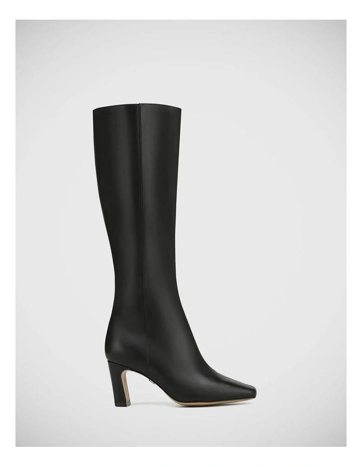 Lavish Leather Long Boot in Black