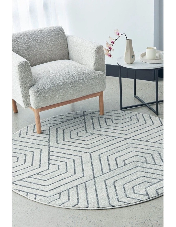 Paradise Esther Round Rug in White