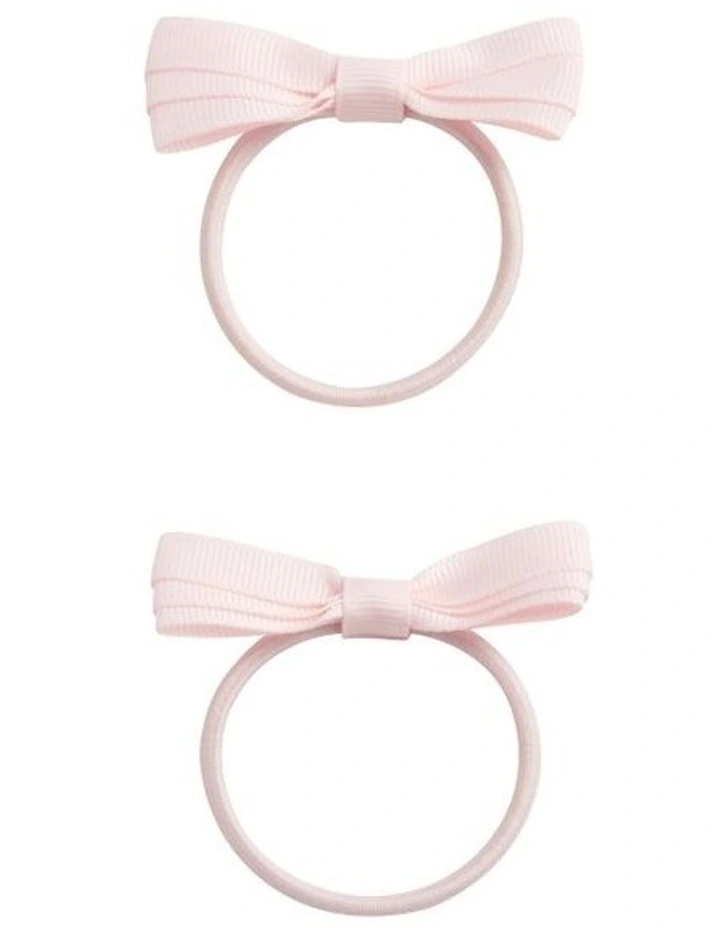 Grosgrain Bow Elastic Pack in Dusty Rose