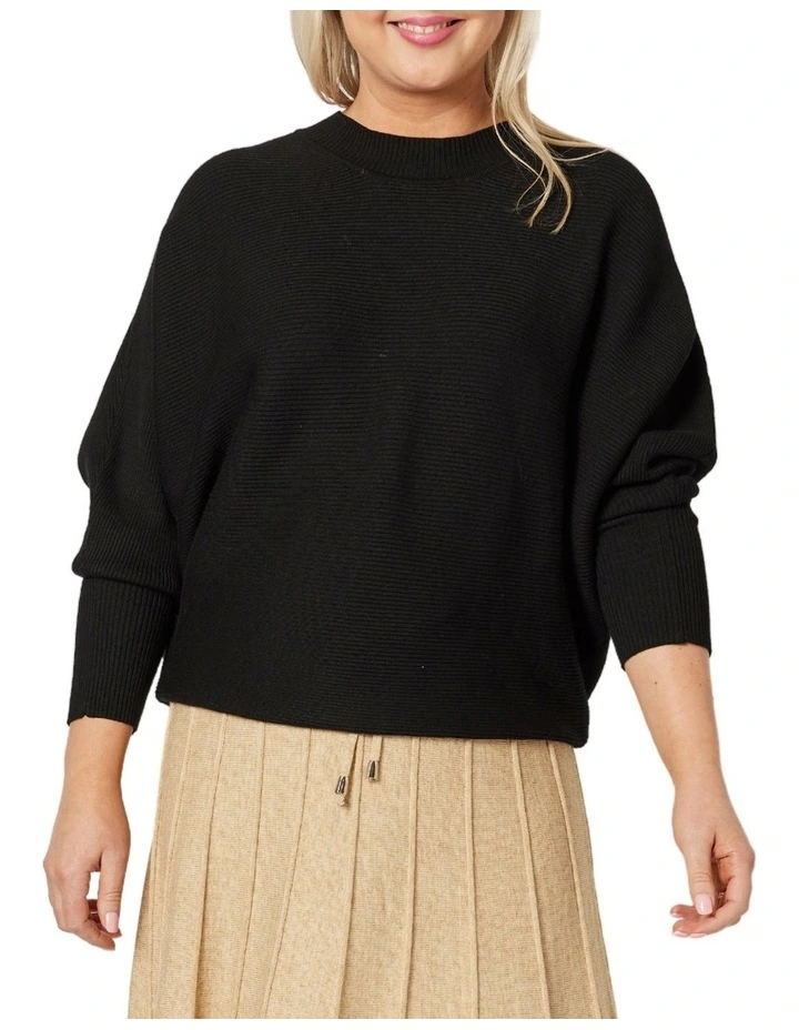 Carmen Batwing Jumper in Black
