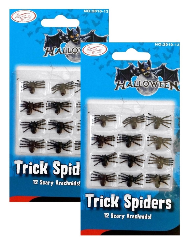 Mini Fake Spiders Trick Toy x2 Pack in Black