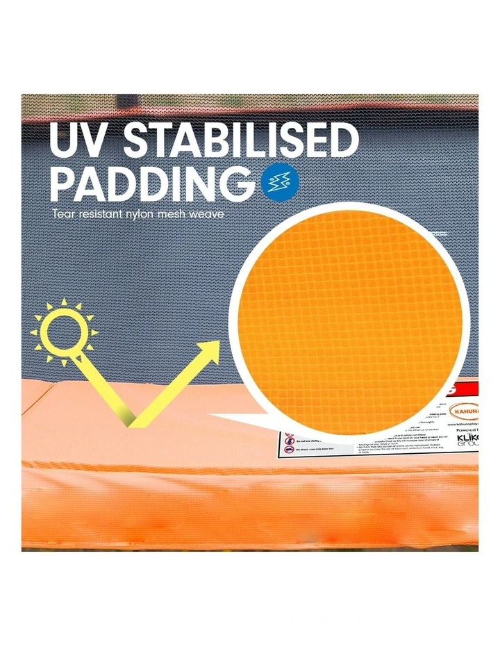 14ft Springless Trampoline with Basketball Set Orange