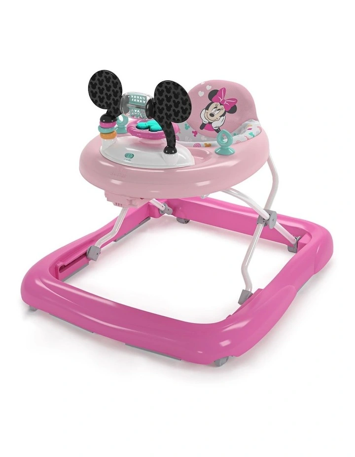 Disney Minnie Mouse Foldable Baby Walker with Music & Play Toys in Pink