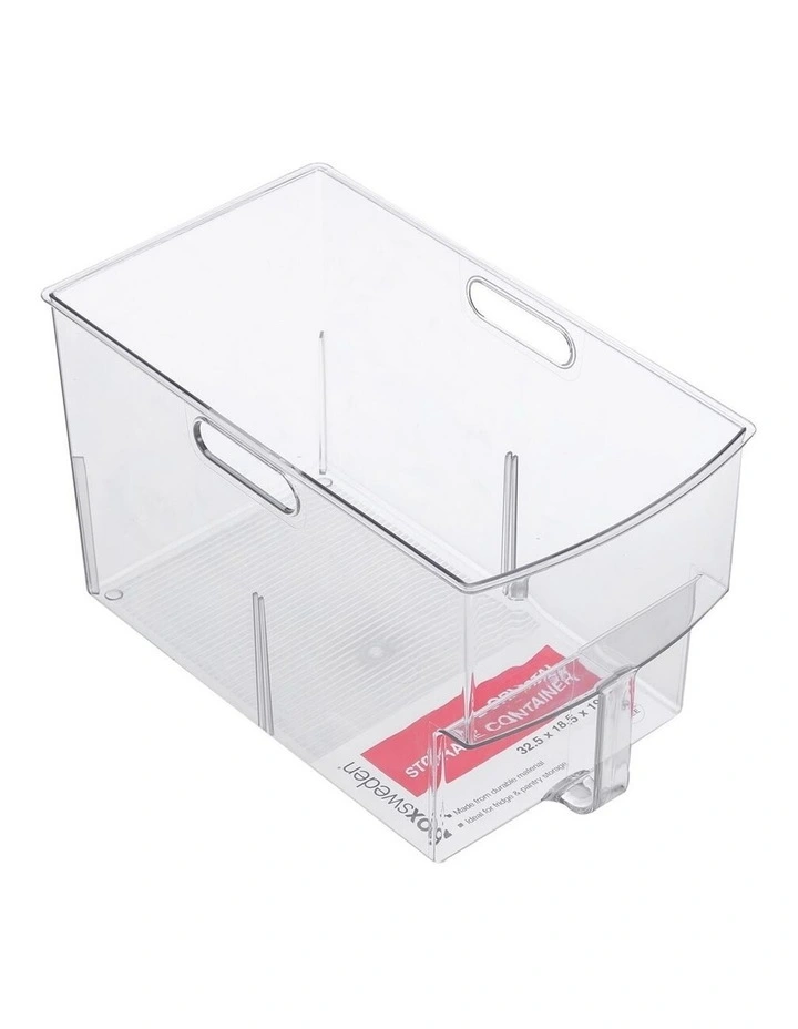 Crystal Plastic Storage Container/Bin 32cm Large Fridge/Pantry Bin