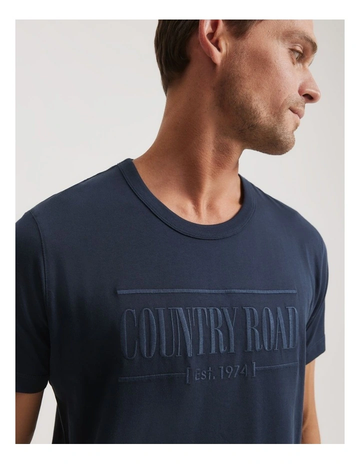 Verified Australian Cotton Heritage Logo T-shirt in Navy