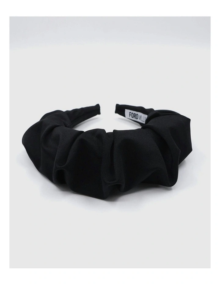 Jude Ruched Padded Headband in Black