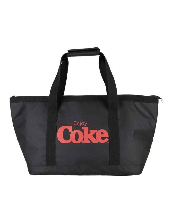 Coke Logo Tote Cooler Bag in Black