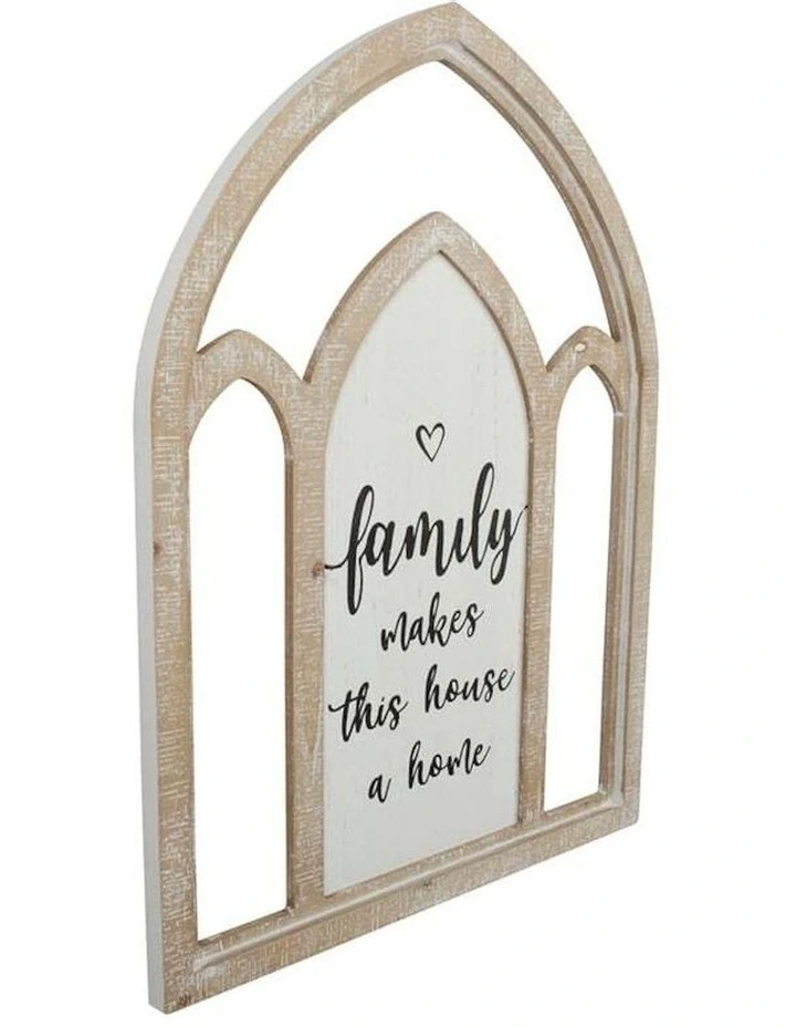 Family Makes Home Sign Wall Art in Multi
