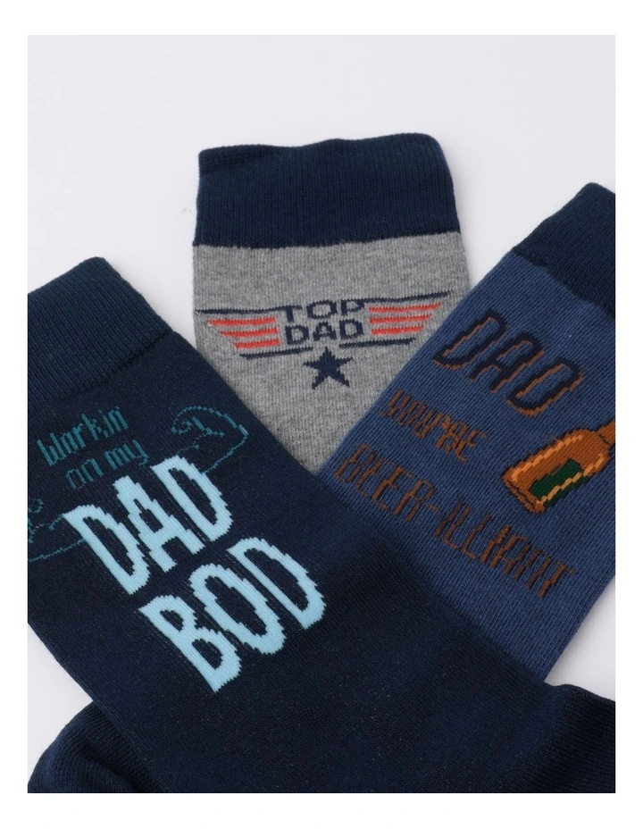 Socks Top Dad 3 Pack Gift Pack in Multi