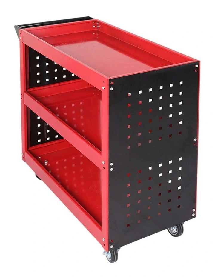 Tool Trolley Cart 3 Tier Toolbox Workshop Garage Organizer 150kg in Red