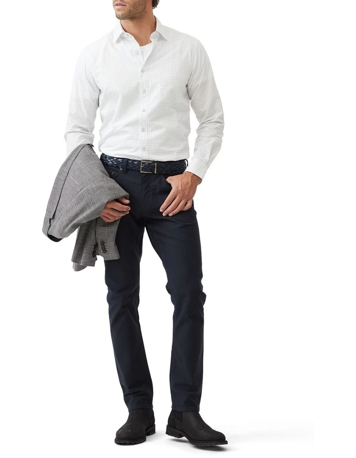 Lambton Long Sleeve Sports Fit Shirt in Snow