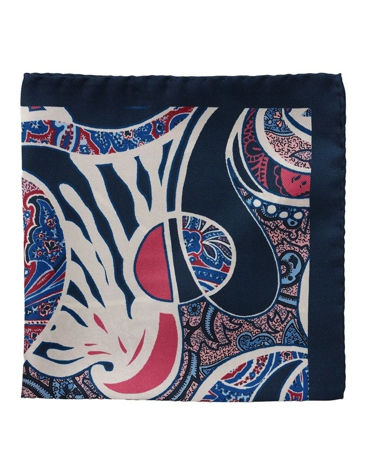 Psychedelic Silk Pocket Square in Navy