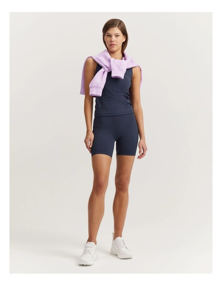 Recycled Nylon Blend Bike Short in Navy