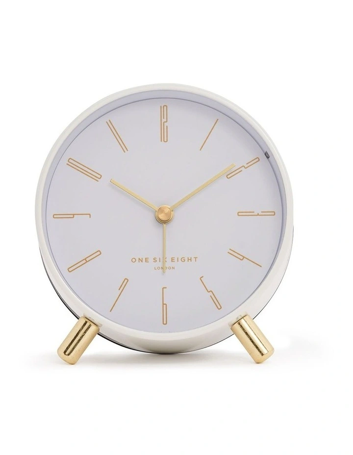 Maya Silent Alarm Clock in White