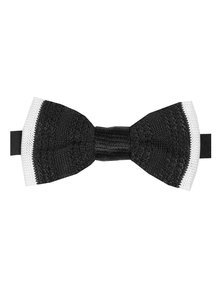Barre Knitted Bow Tie in Black/White