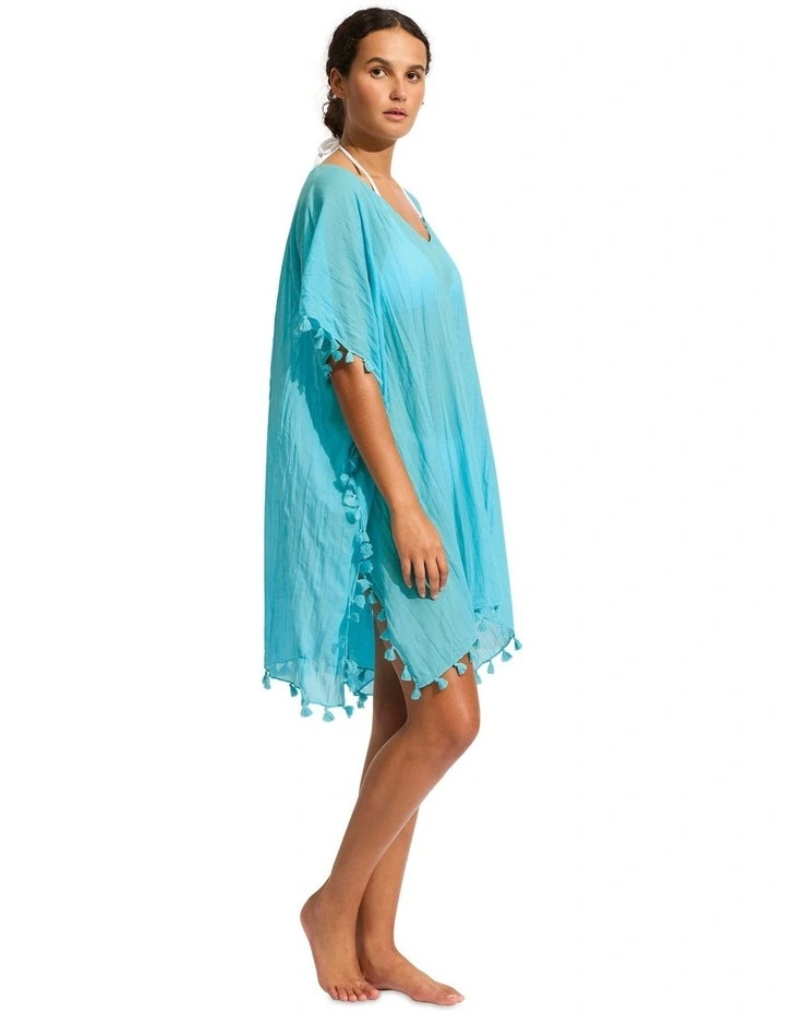 Beach Edit Amnesia Kaftan in Atoll Blue