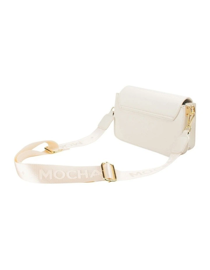 Hazel Buckle Crossbody With Chain in Cream