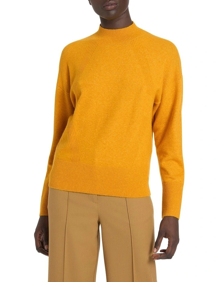 Bria Mock Neck Knit in Yellow