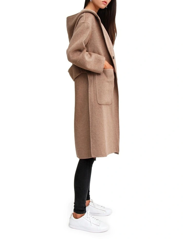 Walk This Way Wool Blend Oversized Coat Oat
