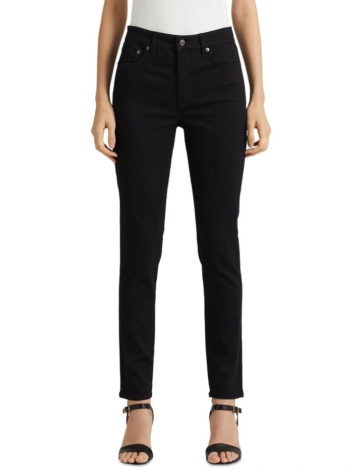 High-Rise Skinny Ankle Jeans in Black