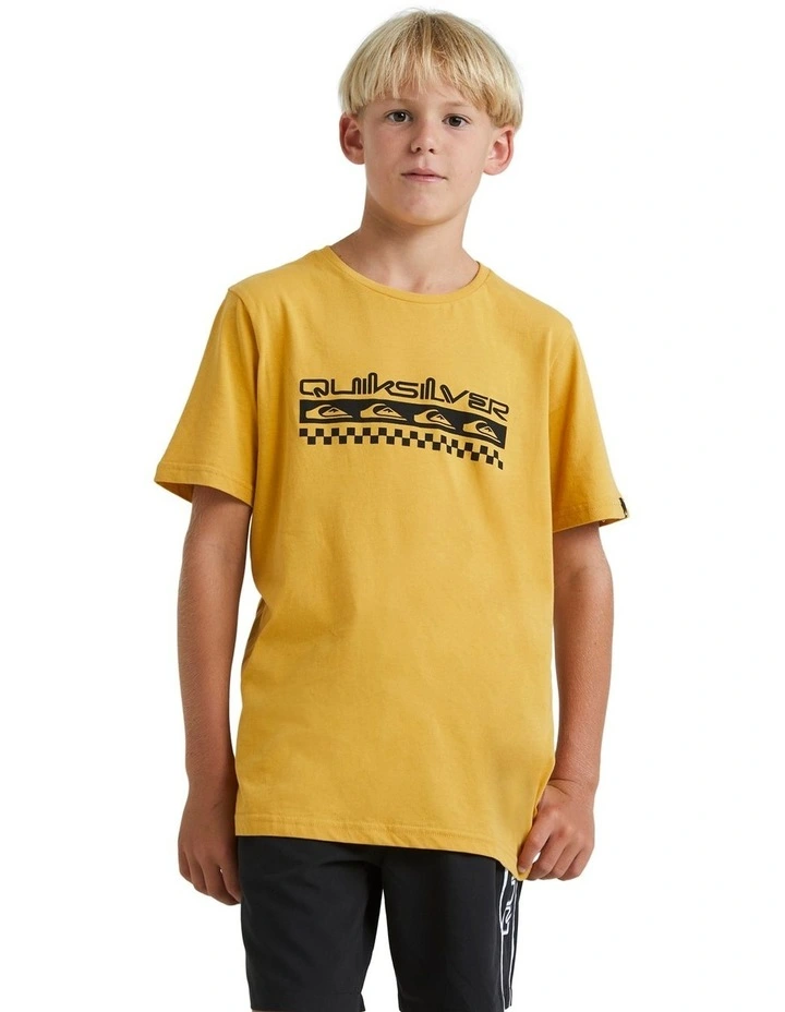 Omni Check Turn T-shirt in Mustard