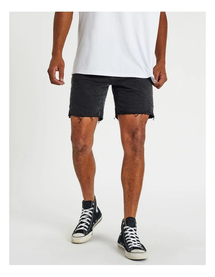 KS5 Slim Denim Shorts in Vintage Black