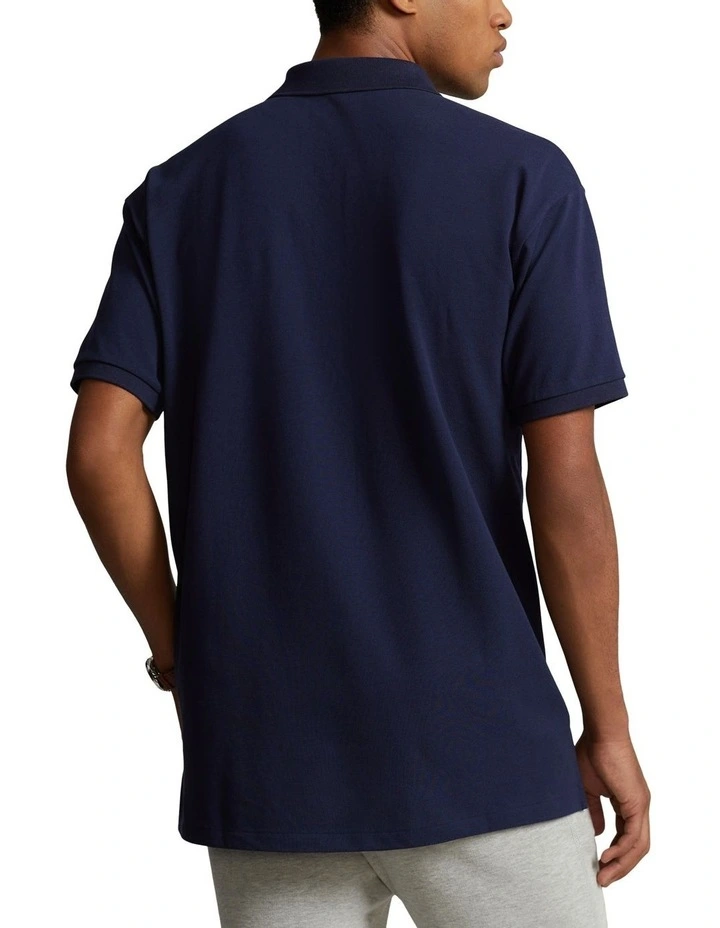 Big Fit Logo Mesh Polo Shirt in Navy