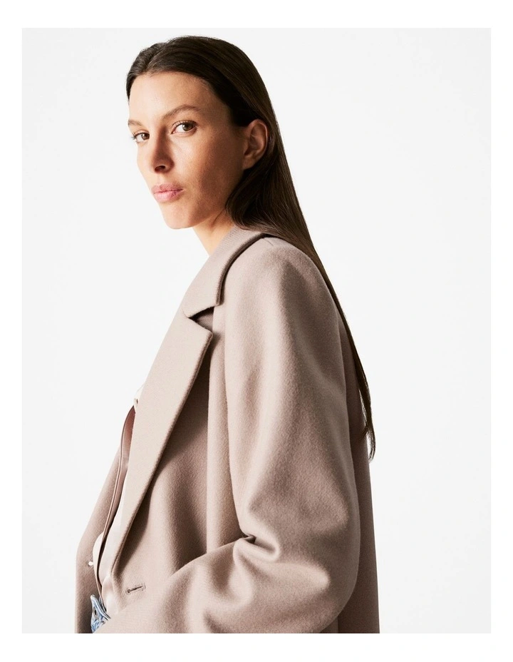 Italian Wool Blend Car Coat in Cinder