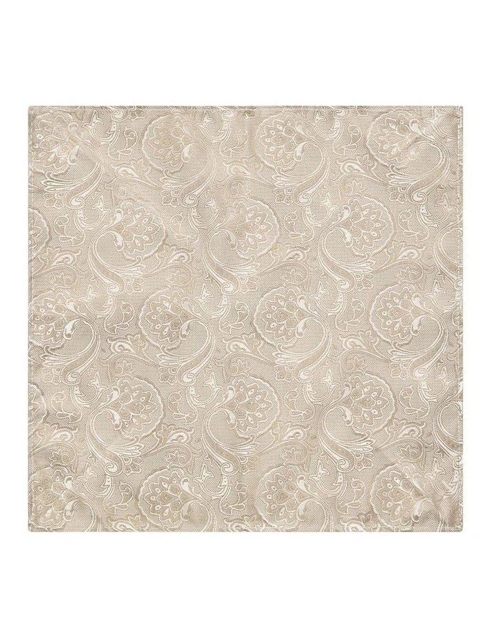 Paisley Jacquard Pocket Square in Mushroom