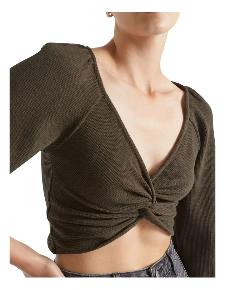 Twist Front Rib Top