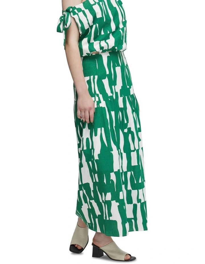 Olivia Printed Skirt in Green