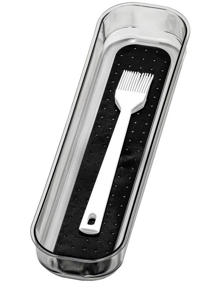 Clear Soft Grip Bin in Carbon