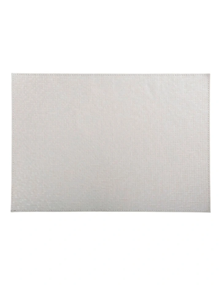 Table Accents Leather Look Mosaic Placemat 43x30cm In Ivory