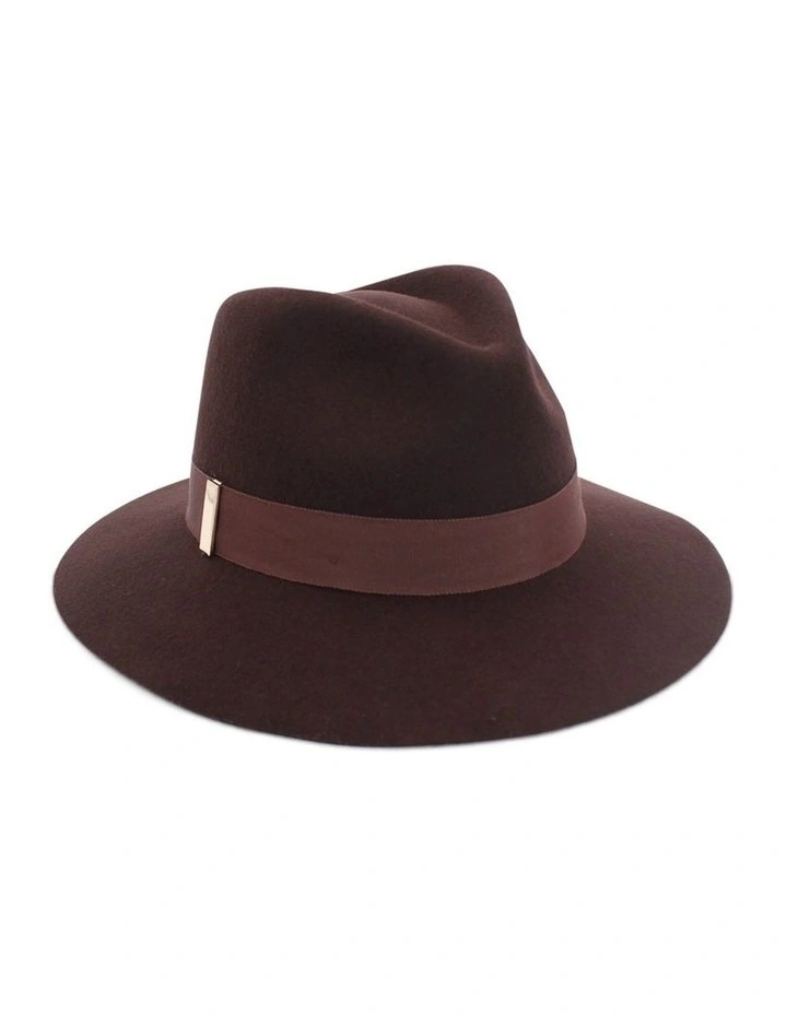 Zaira Fedora Hat in Redwood