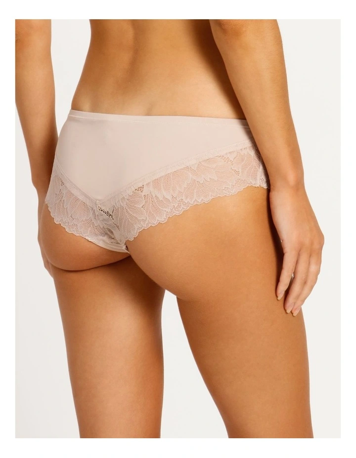 Smooth with Lace Brazilian Brief in Beige