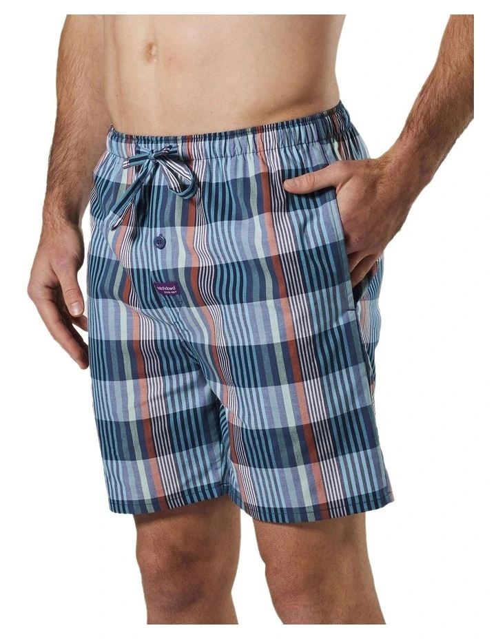 Stripey Check Cotton Sleep Short in Multi