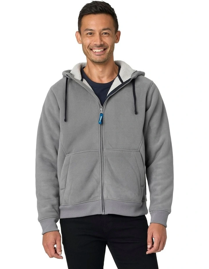 Taylor Sherpa Fleece Hoodie in Steel