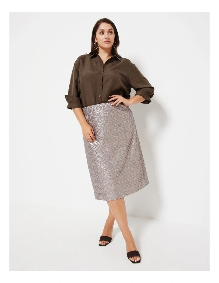 The Sequin Skirt in Mocha