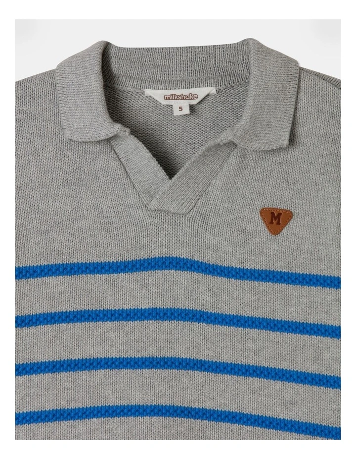 Knitted Collar Jumper in Grey Marle