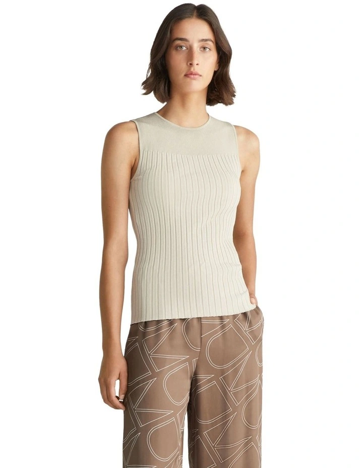 Iconic Rib Tank in Oxford Tan