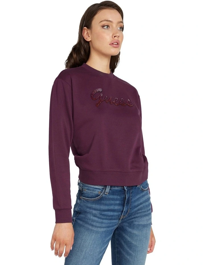 Shiny Sweatshirt in Black Cherry