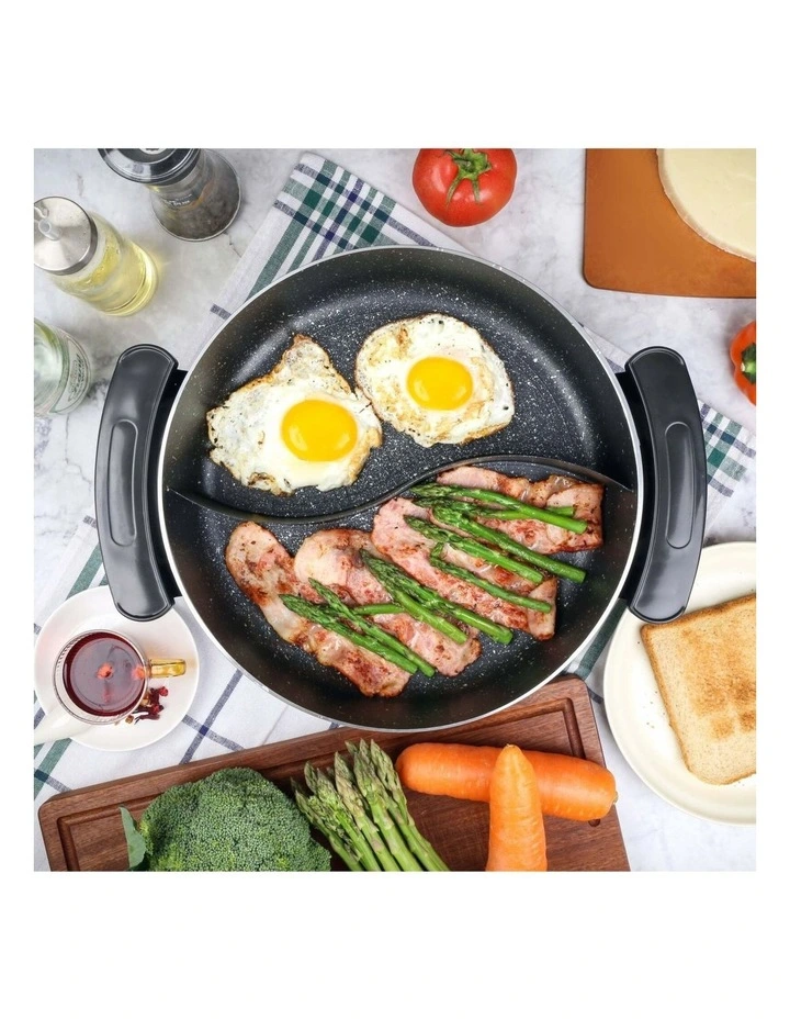 Electric Fry Pan with Cooking Divider 3.5L in Black