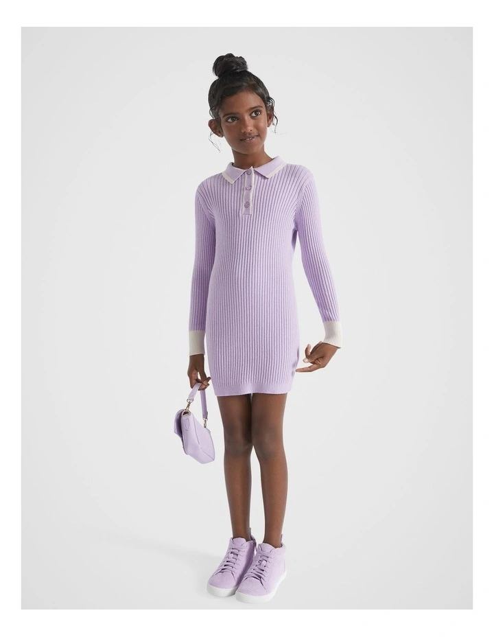 Rib Knit Dress in Orchid