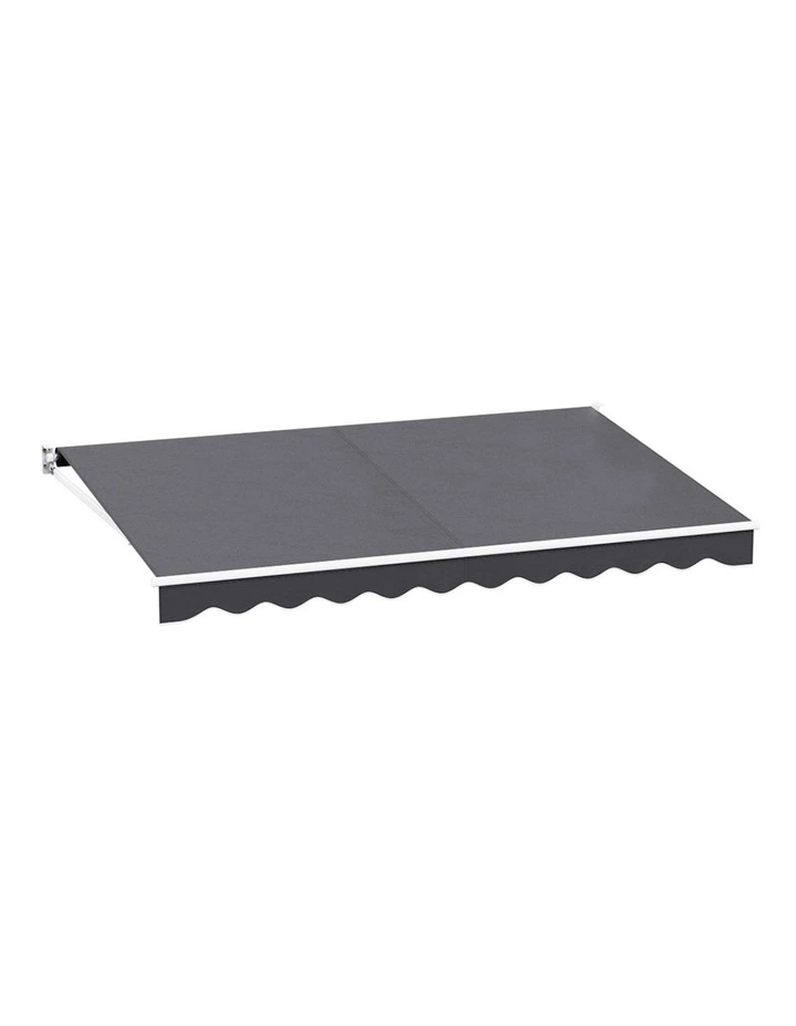 Retractable Folding Arm Awning Manual Sunshade 4Mx2.5M in Grey