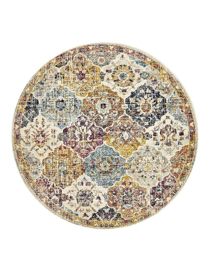 Museum Ainsley Round Rust Rug in Multi