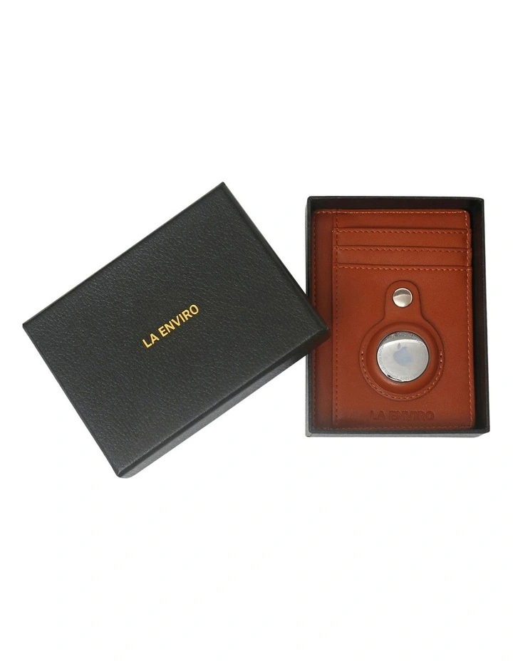 Braddon Airtag Card Holder in Brown