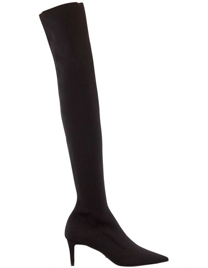 Gracie Black Sock Knit Boots
